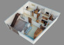 render a detail 3d realistic sectional plan